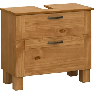 Home Affaire Waschbeckenunterschrank »Rodby« FSC®-zertifiziertes Massivholz, Griffe Metall, Breite 60cm, Höhe 55cm beige