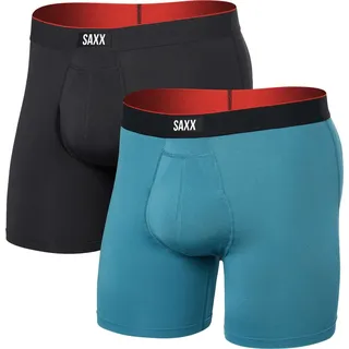 Saxx Multi-sport Mesh Boxer Brief FLY 2PK hydro blue/faded black (HFB) L