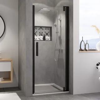 Breuer Drehtür für Nische Breuer Europa Design Höhe: 200 cm schwarz, Scheibenstärke: 8 mm