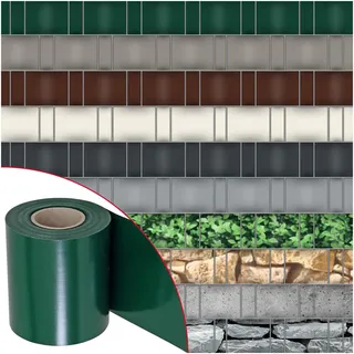NOOR Sichtschutzstreifen PVC BLICKDICHT für Doppelstabmattenzaun - Zaunsichtschutz Rolle grün 0,19x35 m - blickdichter Wind- & Sichtschutz - Zaunblende 630 g/m2 inkl. 28 Klemmschienen