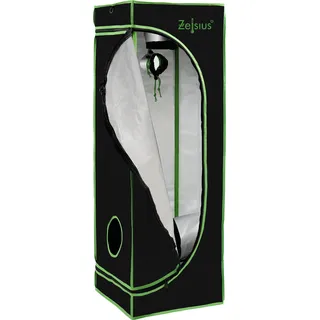 ZELSIUS Grow Tent 40 x 40 x 120 cm schwarz/grün Pflanzenzucht Indoor - Schwarz, Grün