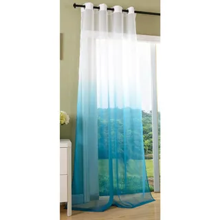 Gardinenbox Schal transparent Farbverlauf Vorhang mit Ösen Gardine Voile, 1 Stück 245x140, Türkis, 204202