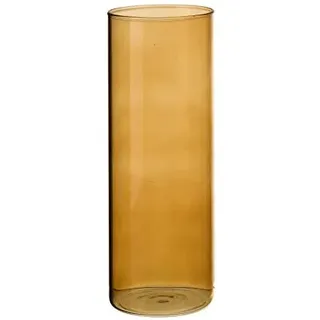 DRW Vase aus Glas, verlängert, gelb, 10 x 10 x 27 cm