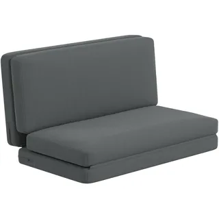 HOMCOM 3 in 1 Schlafsessel Klappbar mit Bettfunktion 270x138cm Dunkelgrau | Schlafsofa, Samtoptik, Umwandelbar, Gästebett, Klappsessel, Klappmatratze, Bodensessel, für Wohnzimmer Schlafzimmer