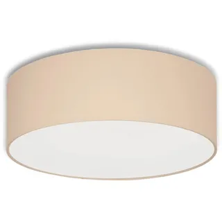 youngDECO® MINI Deckenlampe Beige Ø28 cm - Deckenleuchte Rund 2 x E27 - Baumwollstoff Lampenschirm - Lampe Schlafzimmer, Wohnzimmer, Kinderzimmer und Küche (Ohne Glühbirne)