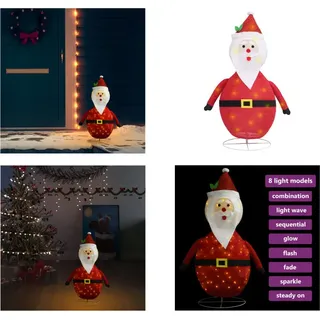 vidaXL Weihnachtsdeko Weihnachtsmann LED Luxus Gewebe 60 cm - Weihnachtsmann Figur - Weihnachtsmann Figuren - Weihnachtsmann - Weihnachstmänner - Rot