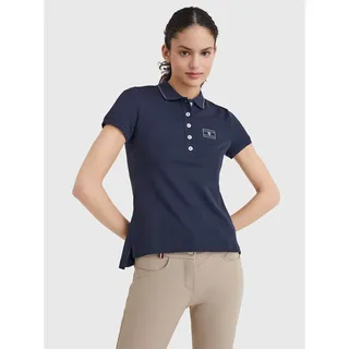Tommy Hilfiger Equestrian Poloshirt Damen Crystal Embellished Style FS 2022 Desert Sky M