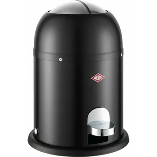 Wesco Mini Master Kosmetik-Treteimer, Abfalleimer, Mülleimer, Kosmetikeimer, Stahlblech, Schwarz Matt, 6 L, 180112-73 - Schwarz