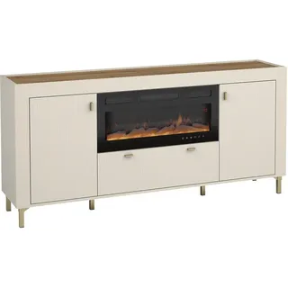 Mirjan24 Sideboard Mossa 2D1S Mo07 mit Kamin , Kaschmir , Kunststoff , Rechteckig,Rechteckig , 177x84x40 cm , Kleinmöbel, Kommoden, Sideboards