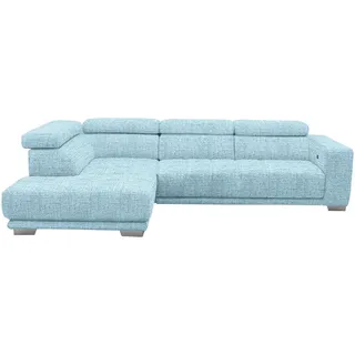 Xora Ecksofa , Blau, Hellblau , Textil , Uni , Ottomane links, L-Form , 301x207 cm , Typenauswahl, Fußauswahl, Stoffauswahl, Hocker erhältlich , Wohnzimmer, Sofas & Couches, Wohnlandschaften, Ecksofas