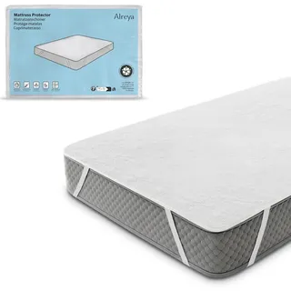 Alreya Matratzenschoner 70x140 cm (2er Set) - Atmungsaktiv, Oeko-TEX, Baumwolle, mit 4 Eckgummis, 90° Waschbar - wasserdichte Matratzenauflage 70 x 140 cm