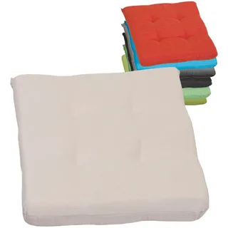 Beo Sitzkissen Stuhl 40x40 cm Eckig | Atmungsaktives Sitzkissen Gartenstuhl Made in EU | UV-beständiges Sitzpolster Gartenstuhl | Stuhlkissen Outdoor waschbar | Sitzkissen Bank in Beige
