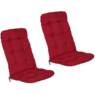 Beautissu Hochlehner Auflage 120 x 50 x 8 cm rot 6-tlg.