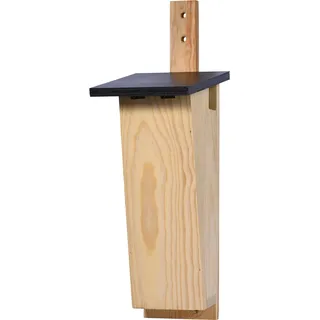 dobar® Spezial-Nistkasten für Baumläufer - Vogelbrutkasten zum Aufhängen - 14 x 17 x 35 cm - Kiefer - Dunkelbraun