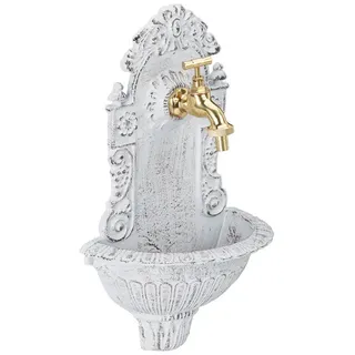 Relaxdays Wandbrunnen Antik Weiß