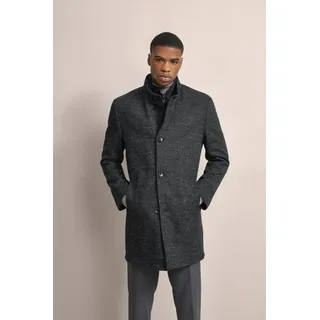 Kurzmantel BUGATTI, Herren, Gr. 102, schwarz, 56% Polyester, 33% Wolle, 11% Baumwolle, unifarben, normal, normaler Saum, Mäntel Kurzmantel, mit Stretchfunktion