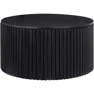 Beliani Kirkwood Schwarz Mangoholz 70 x 37 x 70 cm