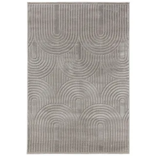 benuta Basic Teppich Claire - Grau 280x380 cm - Minimalistischer Wohnzimmerteppich im Geometrischen Retro-Stil - Pflegeleicht - Fußbodenheizung Geeignet