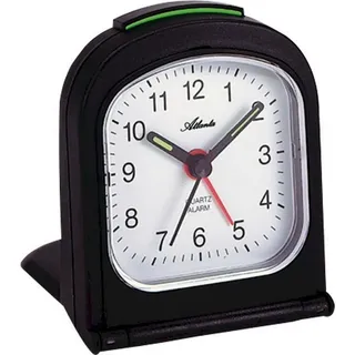 Atlanta 1267/7 Wecker Reisewecker Klappwecker Quarz analog schwarz - Schwarz