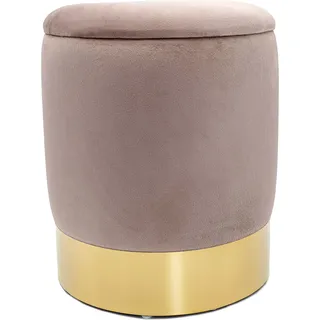 Samthocker Deko Hocker Samt Pouf Dekopouf Velour mit Stauraum zartlila - Grau, Weiß, Rosa, Grün, Taupe
