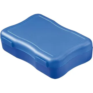 Brotdose "Wave" klein – BPA-freie Lunchbox mit Klickverschluss - Nachhaltige Pausenbox Germany für Kinder in Schule & Kindergarten - standard-blau PP - Blau