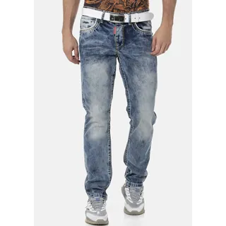 Straight-Jeans CIPO & BAXX, Herren, Gr. 42, Länge 36, blau, Denim/Jeans, Obermaterial: 100% Baumwolle, straight fit, Jeans Straight-Jeans