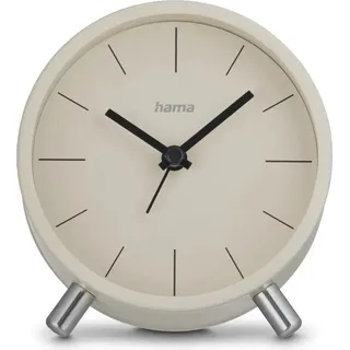 Hama Funkwecker Flores, analog, ohne Ticken, Grau/Beige (00222229) - Beige, Schwarz
