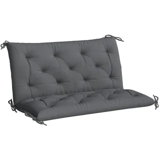 Outsunny Bankauflage Sitzkissen Rückenkissen Polster Auflage für Sitzbank 100x98x8 cm , Dunkelgrau , Textil , 100x8x98 cm , Gartenmöbel, Gartenpolster & Auflagen, Gartenkissen
