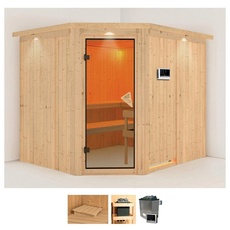 Bild Sauna »Marit«, (Set), 9-kW-Ofen mit externer Steuerung beige