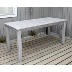 Ambientehome Strandgut07 Tisch Esstisch Kiefernholz, Gartentisch, grau, ca. 160x70x75 cm