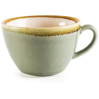 Olympia Kiln Cappuccino-Kaffeetassen Set 340 ml/12 oz (6 Stück), Moos-Grün, für Untertassen: GP349, GP481, GP333, GP365, Porzellan, Spülmaschine- & Mikrowellengeeignet, BS4034-zertifiziert, GP480