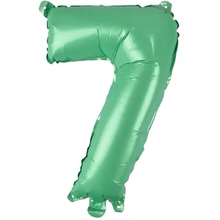 Homéa, Luftballon Zahl 7 Metallic aus Aluminium mit Strohhalm, Höhe 40 cm, mehrfarbig