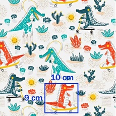 Krokodil Blau Rot 100% Baumwolle Baumwollstoff Kinder Kinderstoff Meterware Handwerken Nähen Stoff Tiermotiv 100x160cm 1 Meter