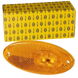 Hella 2PS 964 295-061 Seitenmarkierungsleuchte - Begrenzungsleuchte - Anhänger - Wohnwagen - LED - 12V - Schraubanschluss/Anbau - Lichtscheibenfarbe: gelb - Kabel: 500mm - links/rechts - Menge: 1