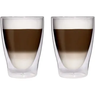 Filosa® Latte Macchiato Gläser doppelwandig (2x 280ml), Espresso Gläser, Teegläser, Cappuccino Gläser, Thermogläser doppelwandig Latte Gläser, Doppelwandige Gläser Latte Macchiato, Kaffeegläser