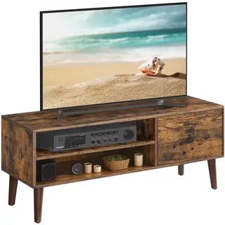 VASAGLE TV-Schrank, Lowboard, Fernsehschrank für Fernseher bis zu 55 Zoll, 120 cm lang, Fernsehtisch, für Wohnzimmer, Industrial-Design, vintagebraun LTV120T01