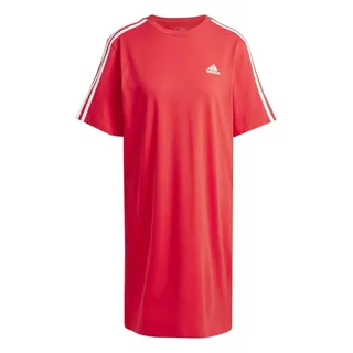 adidas Damen Essentials 3-Stripes Single Jersey Boyfriend Tee Dress, Better Scarlet, S