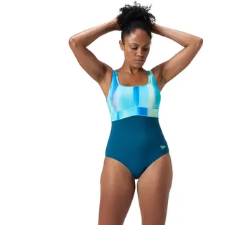 Speedo Shaping Contoureclipse Printed Badeanzug - Dark Teal - UK 42