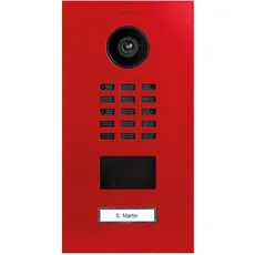DoorBird D2101V IP Video Türstation, Reinrot (RAL 3028) | Video-Türsprechanlage mit 1 Ruftaste, RFID, HD-Video, Bewegungssensor