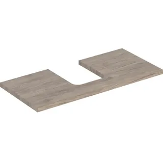 Geberit ONE Waschtischplatte, Ausschnitt mittig, für Aufsatzwaschtisch Schalenform, 105x3x47cm, 505.274.00.6, Farbe: Nussbaum hickory /Melamin Holzstruktur