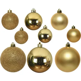 Weihnachtskugeln Kunststoff Mix 4-6cm 30er Set - Hellgold - Gold