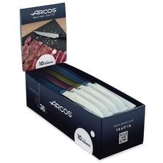 Arcos Nova - Box 36 Steakmesser - Edelstahl NITRUM 110 mm - Griff in verschiedenen Farben (36 uds)