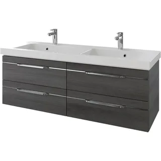 Saphir »Serie Balto Mineralmarmor-Waschtisch mit Unterschrank, 147,8 cm breit«, Doppel-Waschplatz mit 4 Schubladen, in verschiedene Ausführungen grau