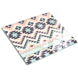 Tulup Glasplatte 60x52 cm Ethnisches Muster , Glas , 60x0.4x52 cm , Küchen, Küchenelektrogeräte, Herde, Herdabdeckplatten