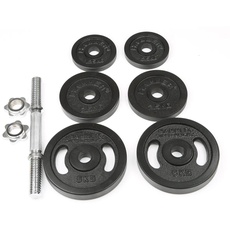 HAMMER Hanteln und Gewichte Kurzhantel-Set 20 kg, Eisen - schwarz