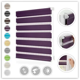 Duo Rollo / Doppelrollo Klemmfix 45 x 150 cm brombeer