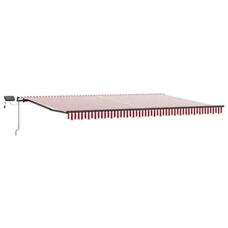 vidaXL Ausziehbare Markise Rot und Weiß 500 x 300 cm