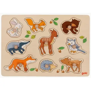 GoKi 57387 Steckpuzzle Waldtiere