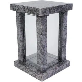 Grab-Lampe Granit Orion Friedhof-Leuchte modern hochwertig Glas Grab-Schmuck