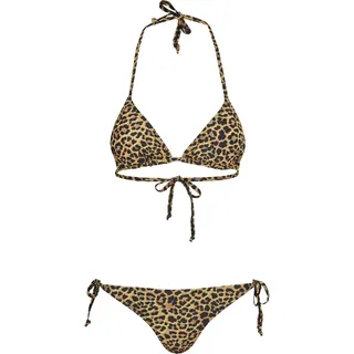 Urban Classics Damen Ladies Animal Bikini Bikini-Set,per Pack Mehrfarbig (Leo 01720),36 (Herstellergröße:S)